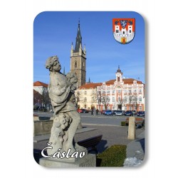 Magnetka "70/50" - Čáslav - Městská radnice a kostel sv. Petra a Pavla