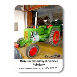 Magnetka "70/50" - traktor Zetor 25k - Pořežany - Muzeum historických vozidel